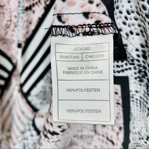 Jack Geometric Multi Pattern Snake Print Blouse Top Black Pink Size Small - Picture 7 of 8